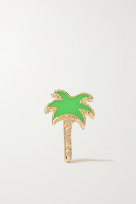 유럽직배송 앨리슨루 싱글 귀걸이 ALISON LOU Palm Tree 14-karat gold and enamel single earring 18706561955698898