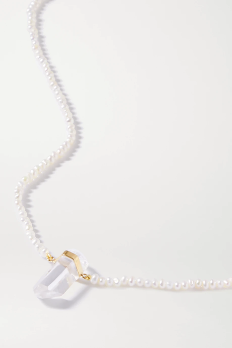 유럽직배송 JIA JIA Gold, quartz and pearl necklace 22527730566126918