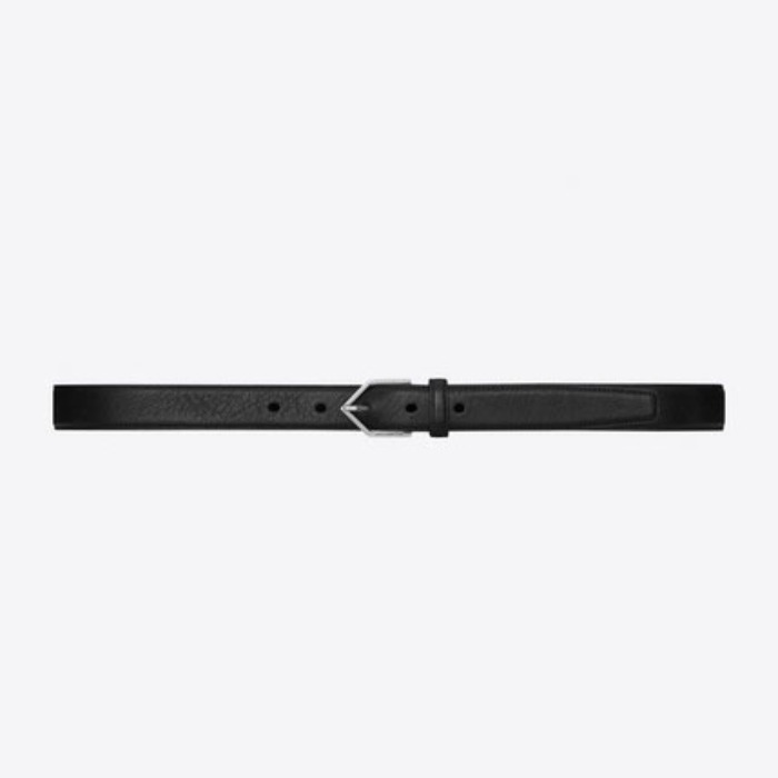 유럽직배송 입생로랑 SAINT LAURENT TRIANGLE buckle belt in black leather 482793BRM0D1000