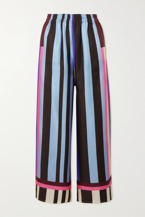 유럽직배송 루이자패리스 팬츠 LOUISA PARRIS + NET SUSTAIN Graham striped silk-twill wide-leg pants 25185454456012191