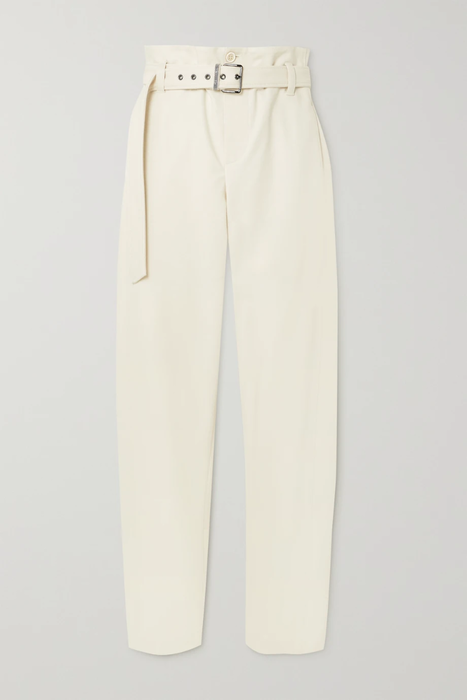 유럽직배송 브루넬로쿠치넬리 BRUNELLO CUCINELLI Belted bead-embellished cotton-blend jersey tapered pants 13452677153279982
