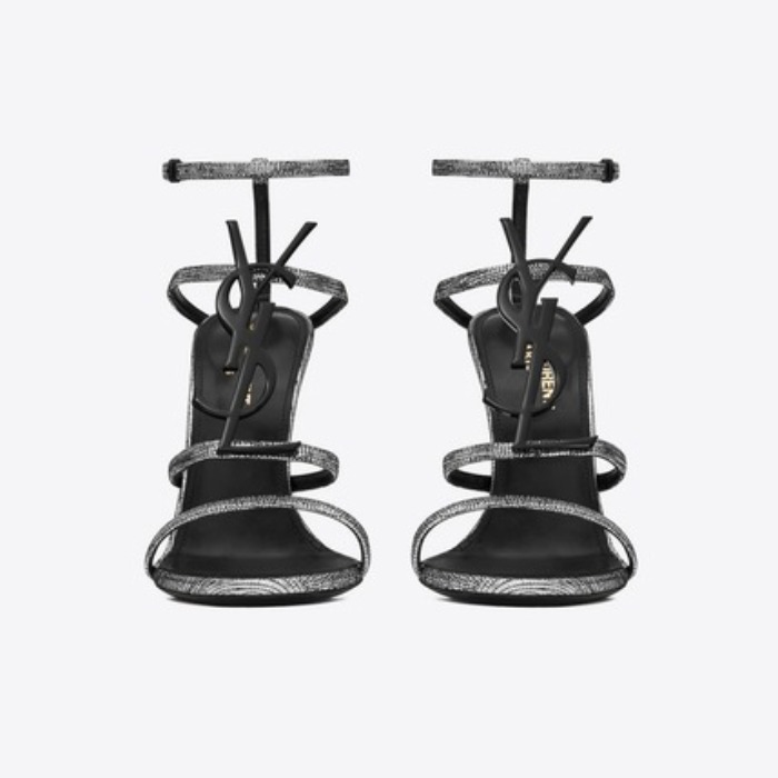 유럽직배송 입생로랑 SAINT LAURENT CASSANDRA sandals in metallic leather with black logo  5494651FYVV8105