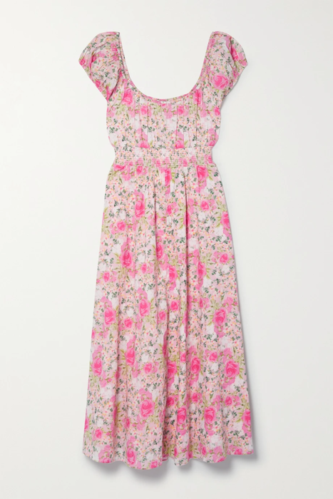 유럽직배송 러브샤크팬시 원피스 LOVESHACKFANCY Vernon shirred floral-print cotton-voile midi dress 24772899113598234