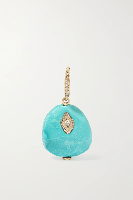 유럽직배송 PASCALE MONVOISIN Arles 9-karat gold, turquoise and diamond single earring 17411127377029686