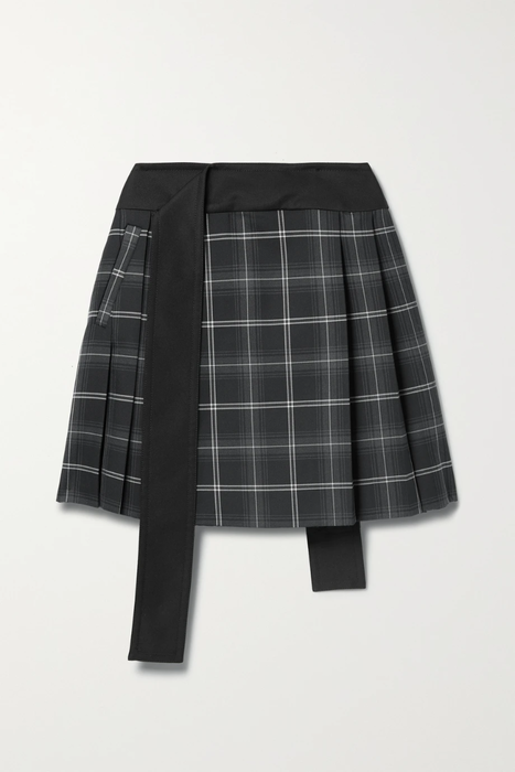 유럽직배송 MERYLL ROGGE Twill-trimmed pleated checked wool-blend mini wrap skirt 13452677152802322