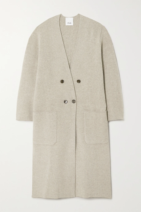 유럽직배송 얼루드 코트 ALLUDE Double-breasted wool and cashmere-blend coat 17411127375814892