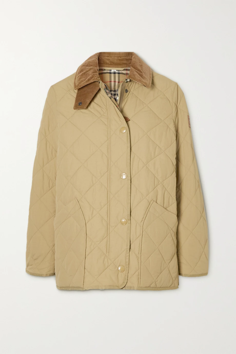유럽직배송 버버리 BURBERRY Corduroy and leather-trimmed quilted shell jacket 11452292645873818