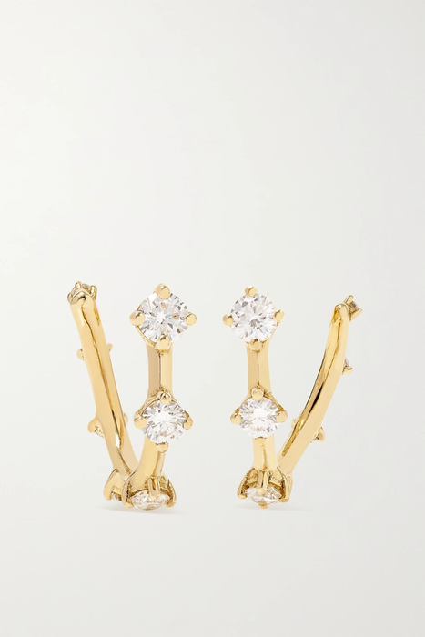 유럽직배송 페르난도조지 귀걸이 FERNANDO JORGE Small Sequence 18-karat gold diamond hoop earrings 4394988608640163