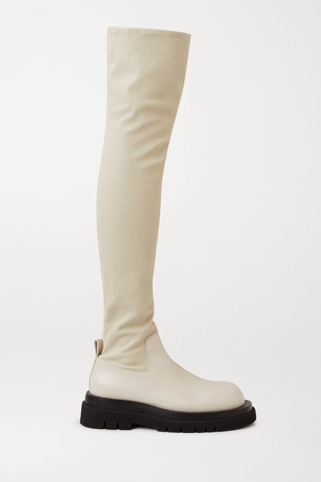 유럽직배송 보테가베네타 롱부츠 BOTTEGA VENETA Rubber-trimmed leather over-the-knee boots 26191867424542048