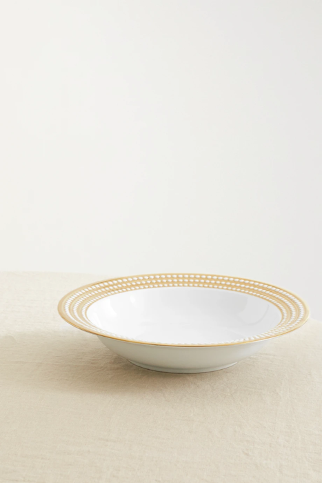 유럽직배송 L&#039;OBJET Perlée 37cm gold-plated porcelain bowl 11452292647025982