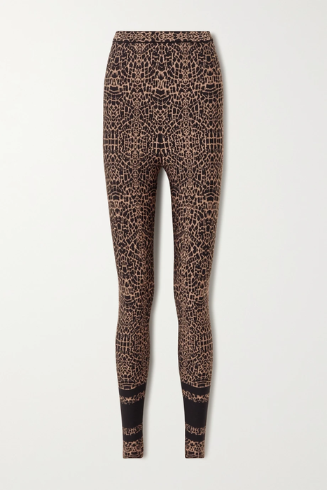 유럽직배송 알라이아 ALAÏA Leopard jacquard-knit leggings 2204324139710959