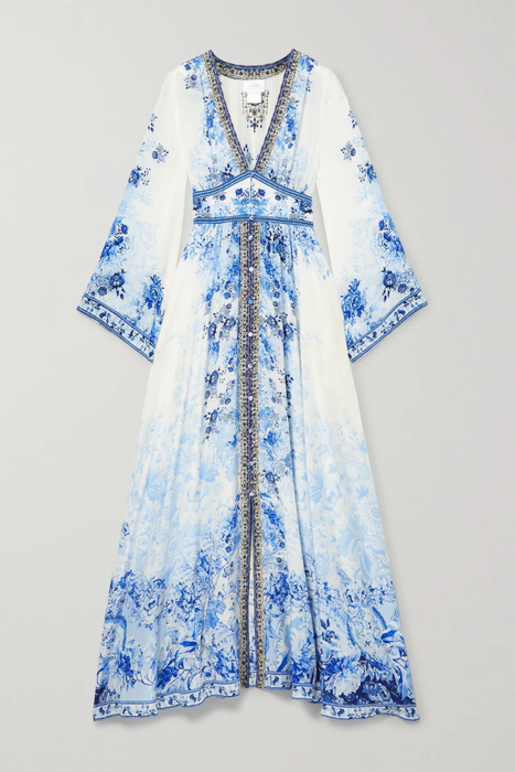 유럽직배송 CAMILLA Crystal-embellished floral-print silk crepe de chine maxi dress 2204324138993012