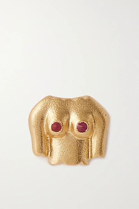 유럽직배송 ANISSA KERMICHE Rubies Boobies gold-plated ruby single earring 16114163151002910