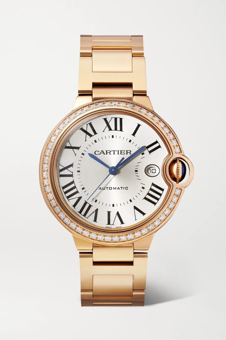 유럽직배송 까르띠에 CARTIER Ballon Bleu de Cartier Automatic 40mm 18-karat pink gold and diamond watch 11452292646679363