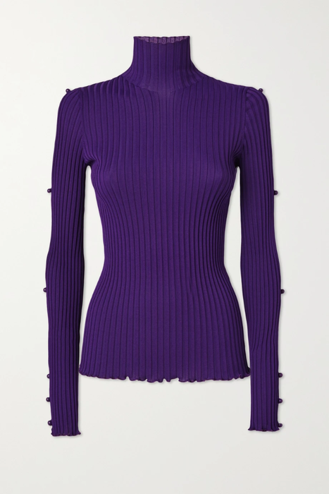 유럽직배송 보테가베네타 BOTTEGA VENETA Button-detailed ribbed-knit turtleneck sweater 20346390235757061