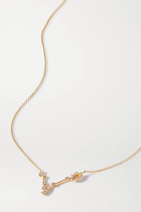 유럽직배송 SARAH &amp; SEBASTIAN Celestial Pisces 10-karat gold diamond necklace 665933303133262