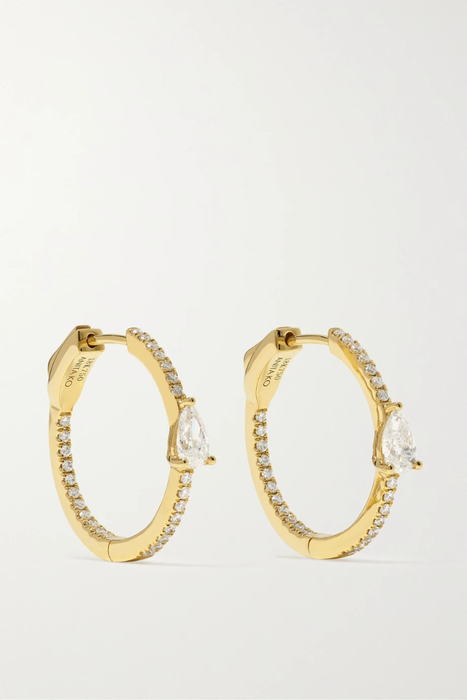 유럽직배송 아니타고 귀걸이 ANITA KO 18-karat gold diamond hoop earrings 29419655932263261