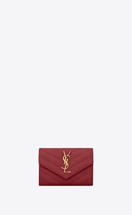 유럽직배송 입생로랑 SAINT LAURENT monogram small envelope wallet in grain de poudre embossed leather 414404BOW016008