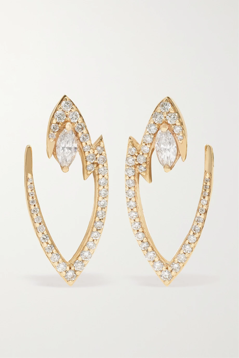 유럽직배송 STEPHEN WEBSTER + NET SUSTAIN Thorn 18-karat recycled rose gold diamond earrings 27086482324687095