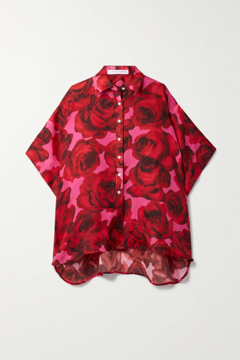 유럽직배송 캐롤리나헤레라 CAROLINA HERRERA Oversized floral-print silk-gazar shirt 24062987016704024