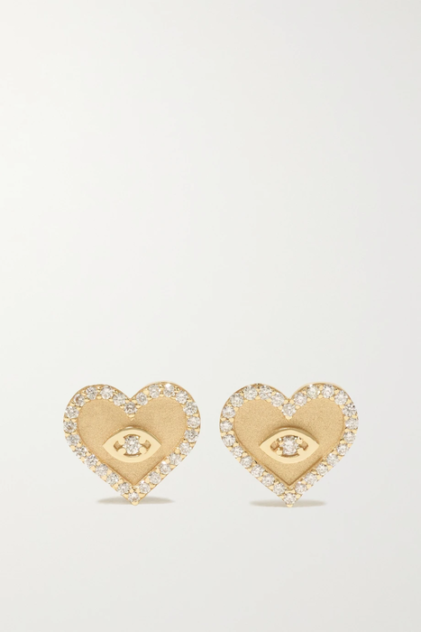 유럽직배송 시드니에반 귀걸이 SYDNEY EVAN Evil Eye 14-karat gold diamond earrings 29419655932479955