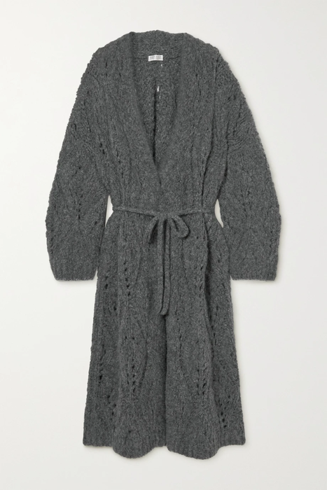 유럽직배송 브루넬로쿠치넬리 BRUNELLO CUCINELLI Belted pointelle-knit alpaca-blend cardigan 13452677153279993