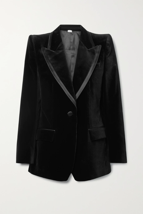 유럽직배송 구찌 GUCCI Aria silk-trimmed cotton-blend velvet blazer 29419655932642663