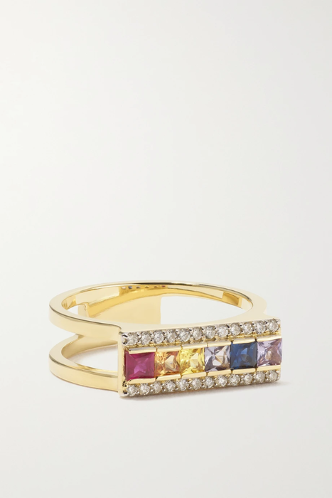 유럽직배송 마테오 반지 MATEO Rainbow 14-karat gold, sapphire and diamond ring 22250442026291433