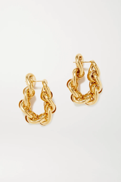 유럽직배송 보테가베네타 BOTTEGA VENETA Gold-plated hoop earrings 22527730566096269