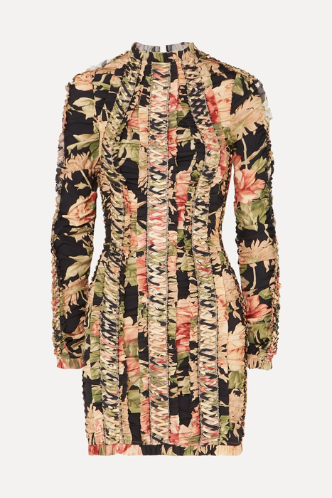 유럽직배송 짐머만 ZIMMERMANN Espionage lace-up floral-print stretch-silk mini dress 210640032909