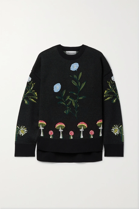 유럽직배송 몬세 스웨터 MONSE Magic Garden merino wool-jacquard sweater 24772899113263930