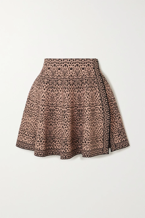 유럽직배송 알라이아 미니스커트 ALAÏA Pleated jacquard-knit mini skirt 22527730566137659
