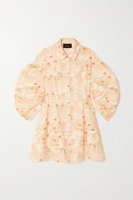 유럽직배송 시몬로샤 SIMONE ROCHA Gathered paneled floral-print cotton shirt dress 15546005222105193