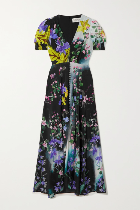 유럽직배송 살로니 원피스 SALONI Lea floral-print silk-satin midi dress 25185454455879564