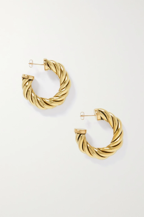 유럽직배송 로라롬바르디 귀걸이 LAURA LOMBARDI Spira gold-tone hoop earrings 11452292646413862