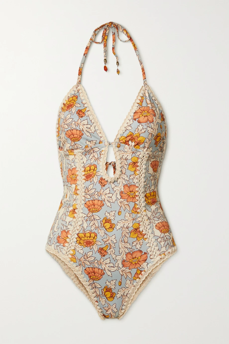 유럽직배송 짐머만 ZIMMERMANN Andie cutout crochet-trimmed floral-print swimsuit 22250442025748840