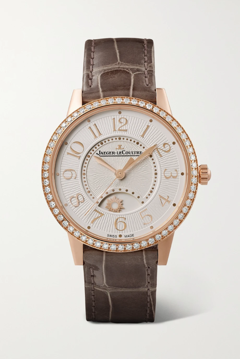 유럽직배송 JAEGER-LECOULTRE Rendez-Vous Night &amp; Day automatic 34mm medium pink gold, alligator and diamond watch 19971654707508538