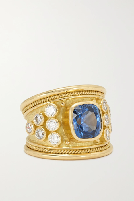 유럽직배송 ELIZABETH GAGE 18-karat gold, sapphire and diamond ring 29419655932374838
