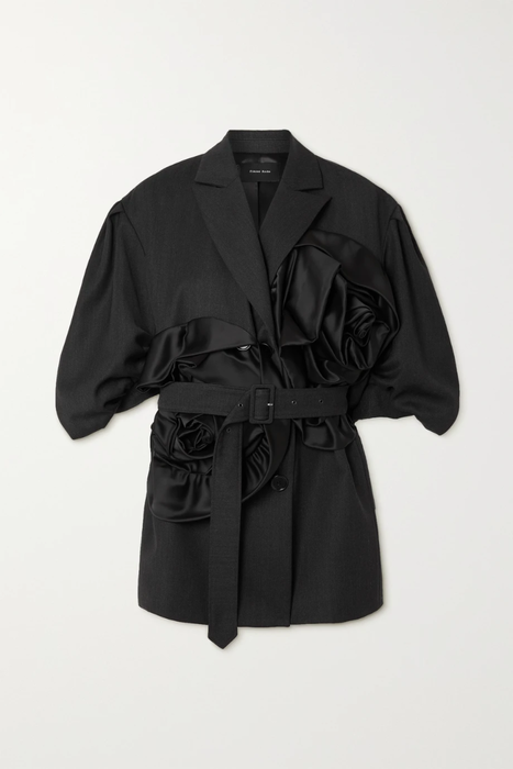 유럽직배송 시몬로샤 SIMONE ROCHA Belted satin-trimmed woven jacket 15546005222104610