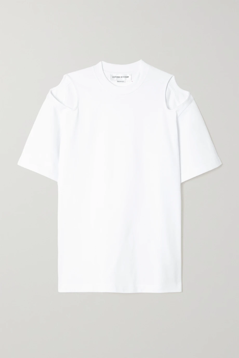 유럽직배송 빅토리아베컴 티셔츠 VICTORIA BECKHAM Cold-shoulder organic cotton T-shirt 25185454455946660