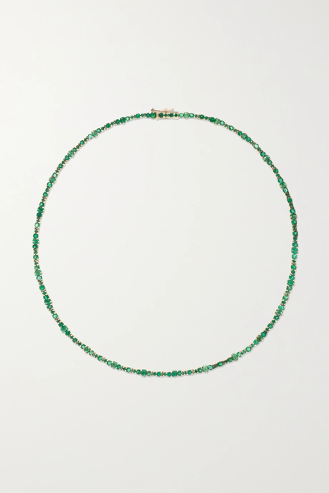유럽직배송 ILEANA MAKRI 18-karat gold emerald necklace 560971904206020