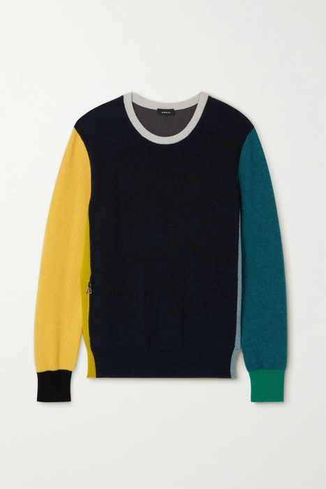 유럽직배송 아크리스 스웨터 AKRIS Color-block cashmere sweater 22250442025619122