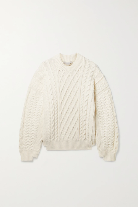 유럽직배송 스텔라맥카트니 STELLA MCCARTNEY + NET SUSTAIN oversized cable-knit organic cotton-blend sweater 11452292645818803
