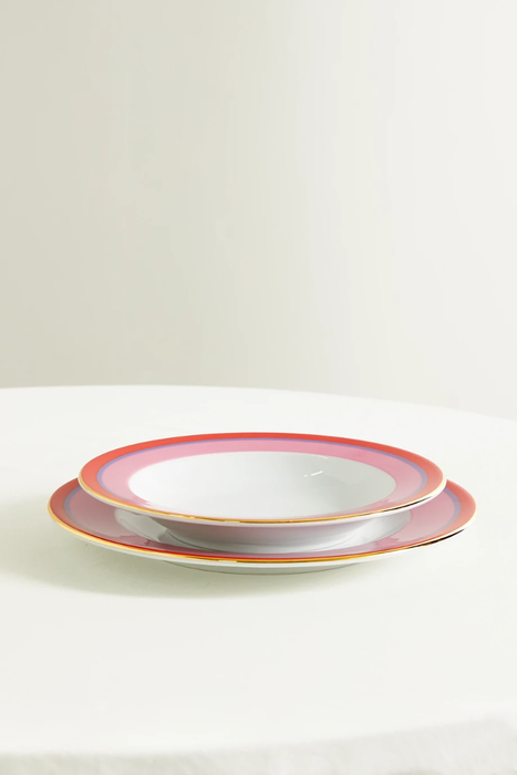 유럽직배송 라더블제이 LA DOUBLEJ Gold-plated porcelain soup bowl and dinner plate set 17411127376822689