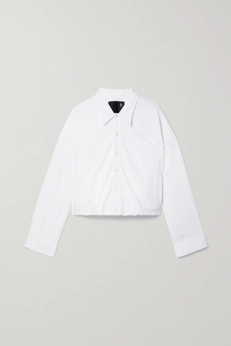 유럽직배송 알13 셔츠 R13 Cropped gathered cotton-poplin shirt 27086482323077617