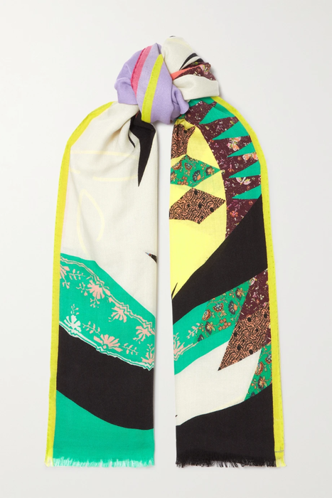 유럽직배송 에트로 스카프 ETRO Frayed printed cashmere and silk-blend scarf 20346390236420130