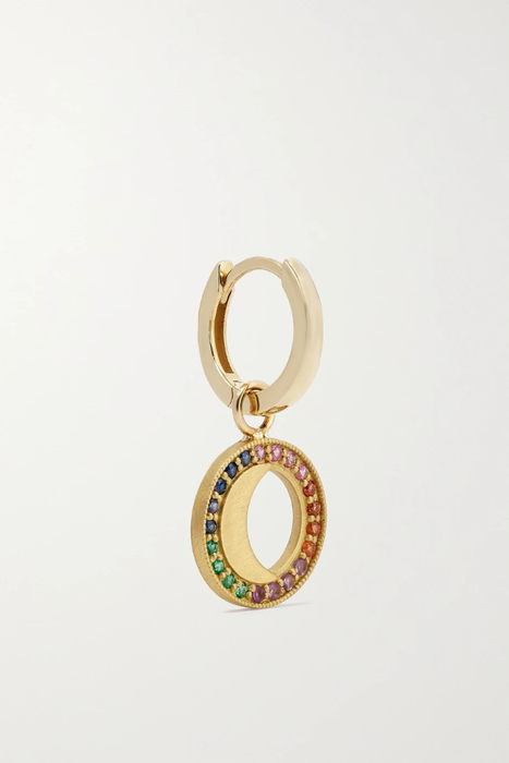 유럽직배송 ANDREA FOHRMAN 18-karat and 14-karat gold multi-stone single hoop earring 17411127376130363