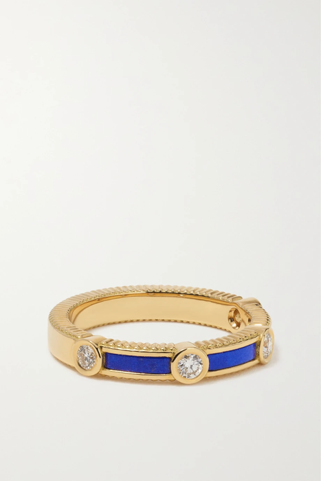유럽직배송 빌티에 반지 VILTIER Rayon 18-karat gold, diamond and lapis lazuli ring 24062987016678368