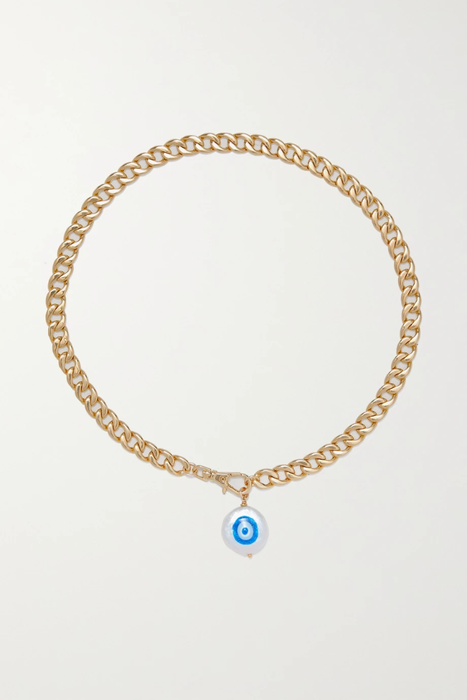 유럽직배송 MARTHA CALVO Evil Eye Protection gold-plated pearl necklace 25185454456701769