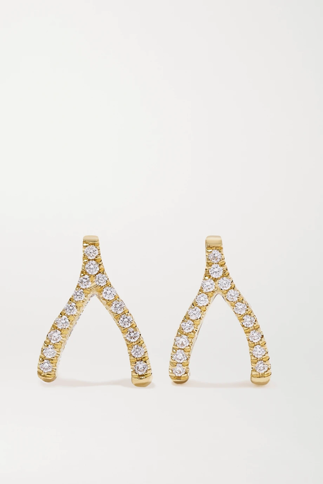 유럽직배송 제니퍼메이어 귀걸이 JENNIFER MEYER Mini Wishbone 18-karat gold diamond earrings 46353151655477089